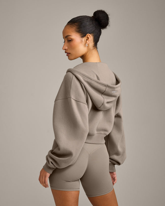 Foundations All Season Cropped Zip Through Hoodie | Minky