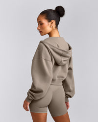 Foundations All Season Cropped Zip Through Hoodie | Minky