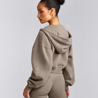 Foundations All Season Cropped Zip Through Hoodie | Minky