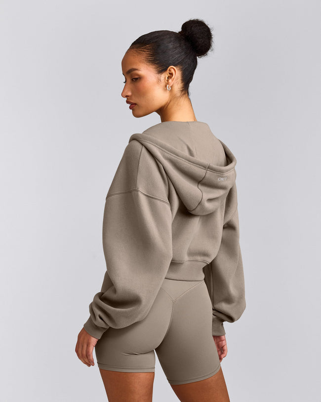 Foundations All Season Cropped Zip Through Hoodie | Minky