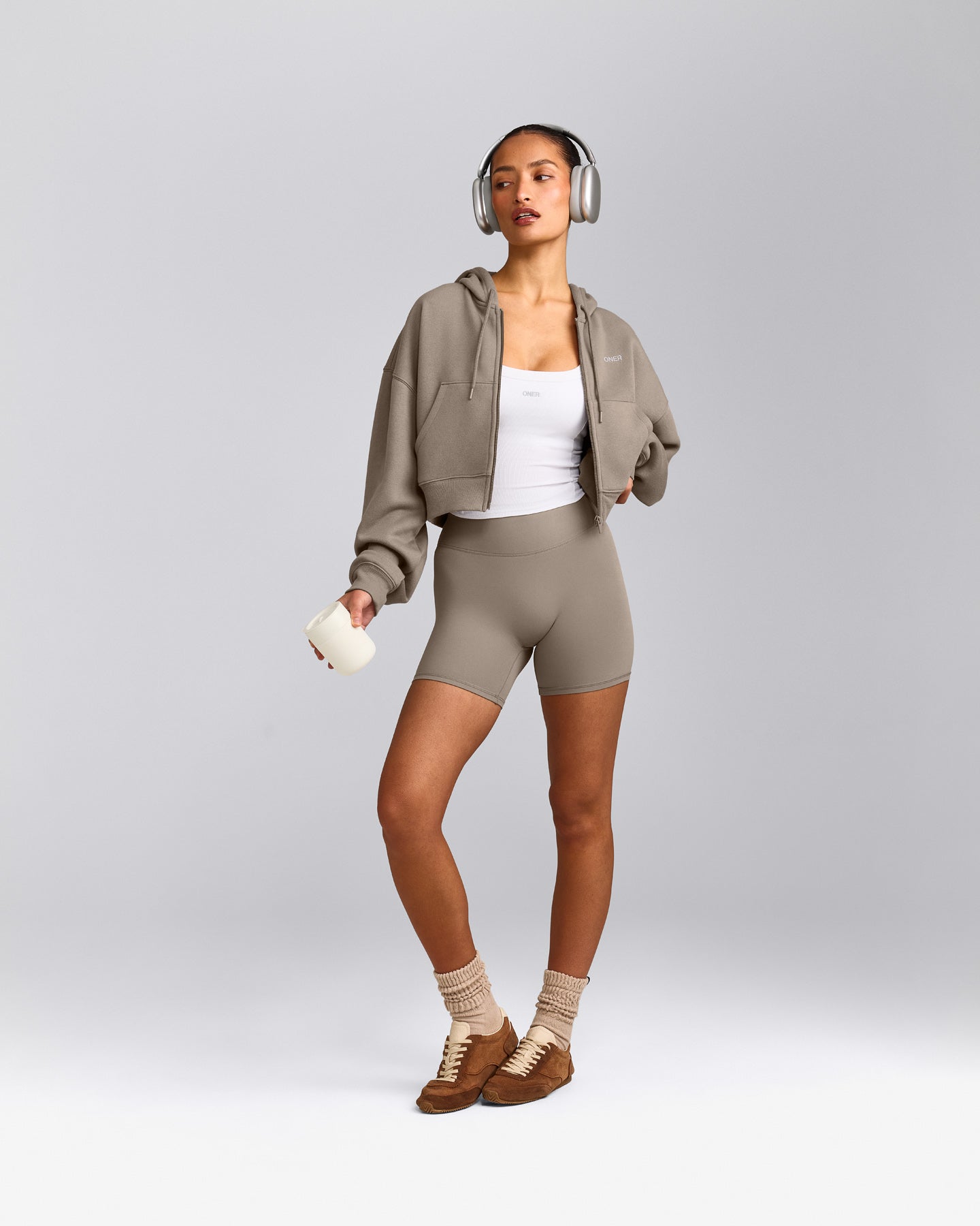 Foundations All Season Cropped Zip Through Hoodie | Minky