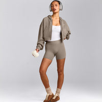 Foundations All Season Cropped Zip Through Hoodie | Minky