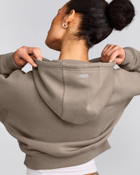Foundations All Season Cropped Zip Through Hoodie | Minky
