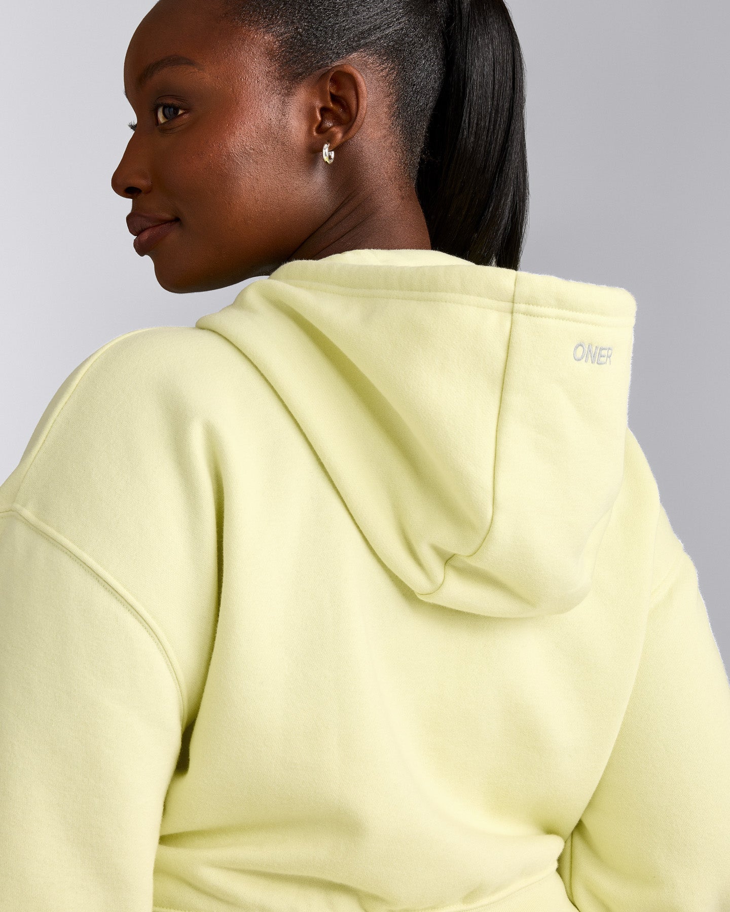 Foundations All Season Cropped Zip Through Hoodie | Pastel Yellow