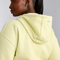 Foundations All Season Cropped Zip Through Hoodie | Pastel Yellow
