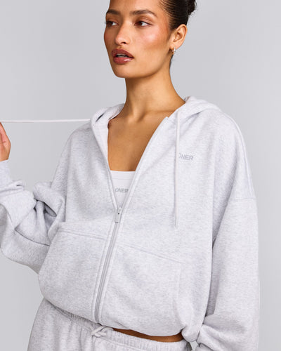 Foundations All Season Zip Through Hoodie | Grey Marl