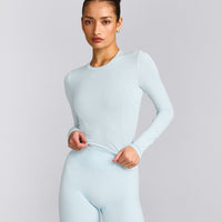 Mellow™ Motion Crew Neck Long Sleeve Mid Top | Cloud Blue