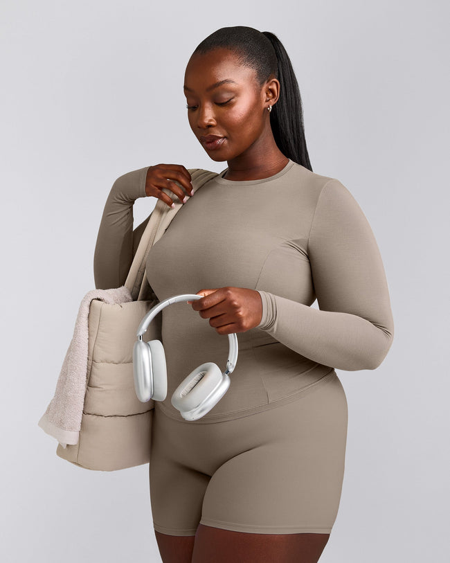 Mellow™ Motion Crew Neck Long Sleeve Top | Warm Minky