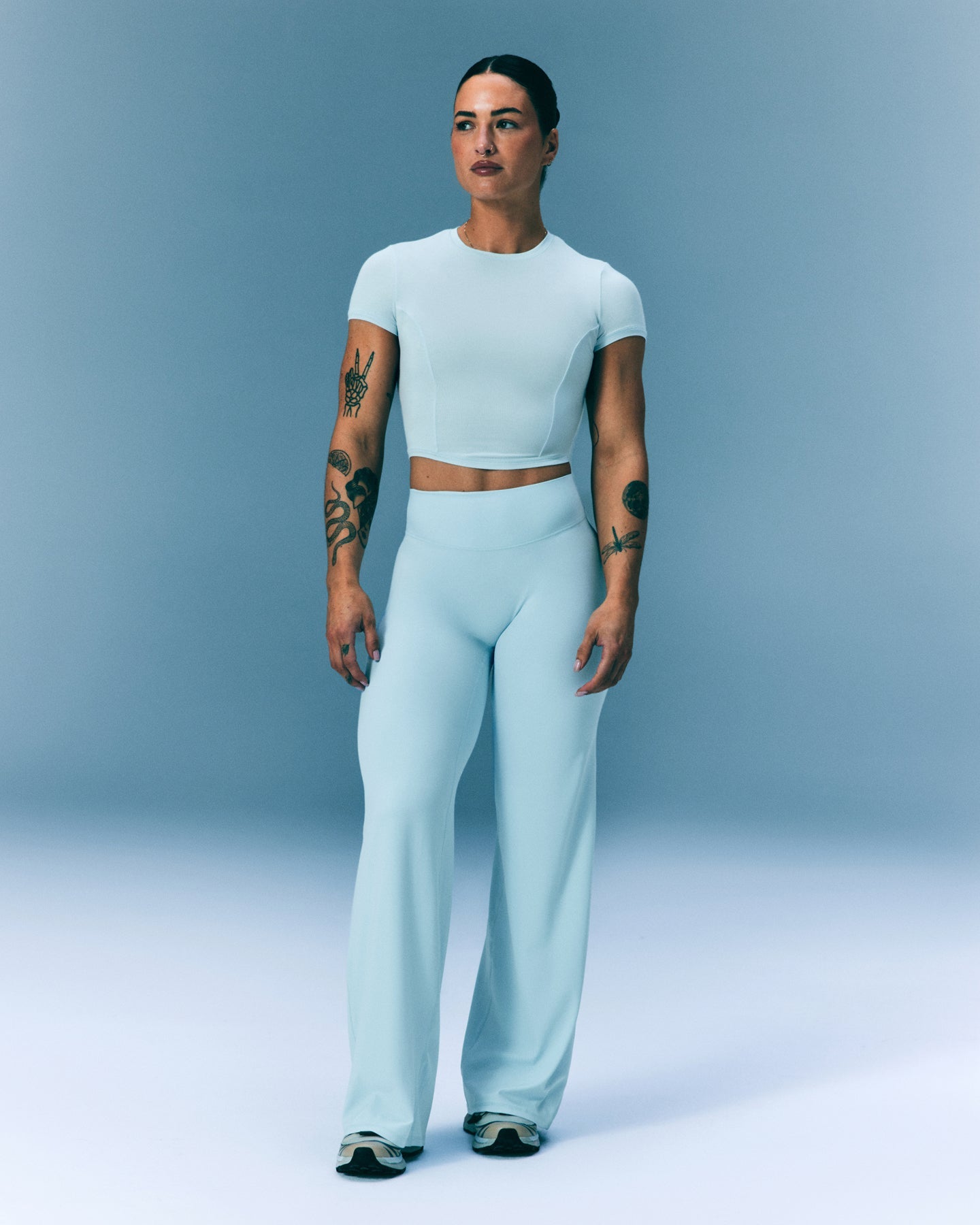 Mellow™ Motion Crew Neck Mid Top | Cloud Blue