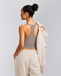 Mellow™ Rib Racer Back Mid Vest with Built in Bra Shelf | Warm Minky