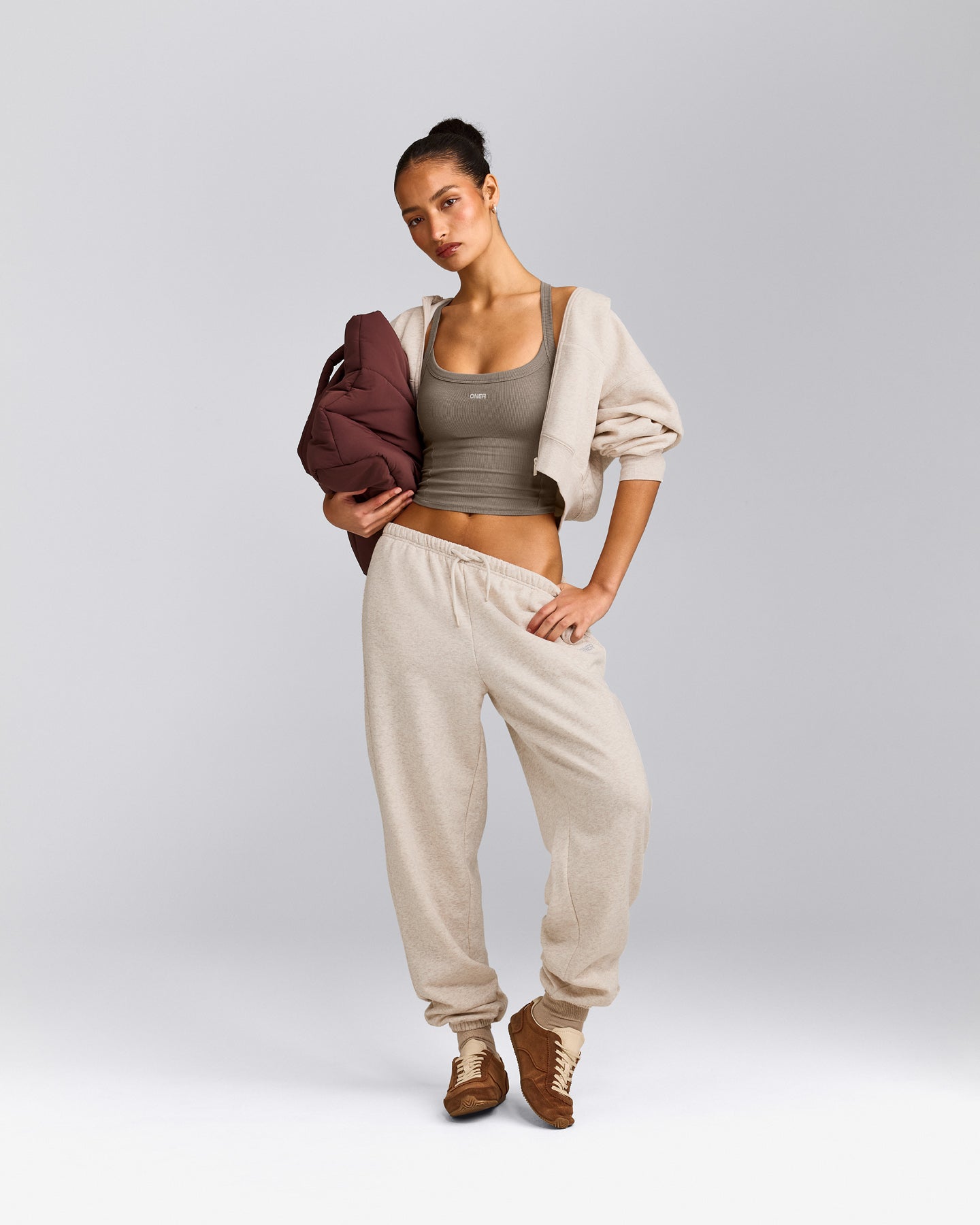 Mellow™ Rib Racer Back Mid Vest with Built in Bra Shelf | Warm Minky