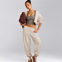 Mellow™ Rib Racer Back Mid Vest with Built in Bra Shelf | Warm Minky