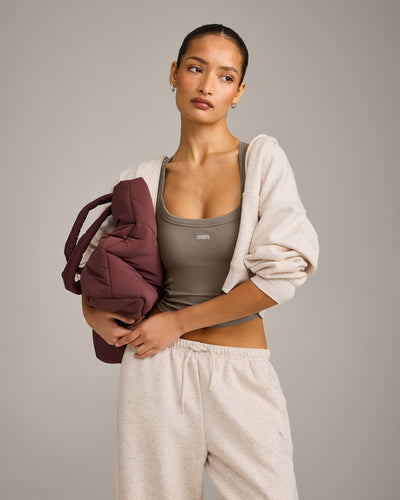 Mellow™ Rib Racer Back Mid Vest with Built in Bra Shelf | Warm Minky