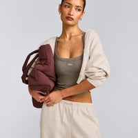 Mellow™ Rib Racer Back Mid Vest with Built in Bra Shelf | Warm Minky