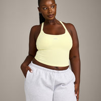 Mellow™ Rib Racer Back Mid Vest with Built in Bra Shelf | Pastel Yellow