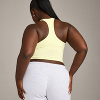 Mellow™ Rib Racer Back Mid Vest with Built in Bra Shelf | Pastel Yellow