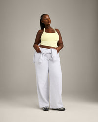 Mellow™ Rib Racer Back Mid Vest with Built in Bra Shelf | Pastel Yellow