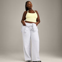 Mellow™ Rib Racer Back Mid Vest with Built in Bra Shelf | Pastel Yellow