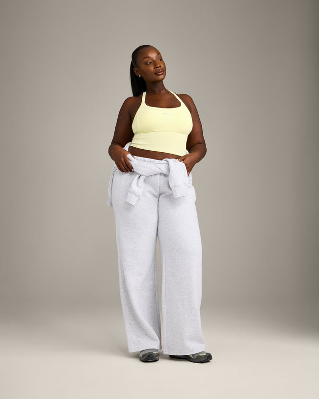 Mellow™ Rib Racer Back Mid Vest with Built in Bra Shelf | Pastel Yellow