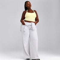 Mellow™ Rib Racer Back Mid Vest with Built in Bra Shelf | Pastel Yellow