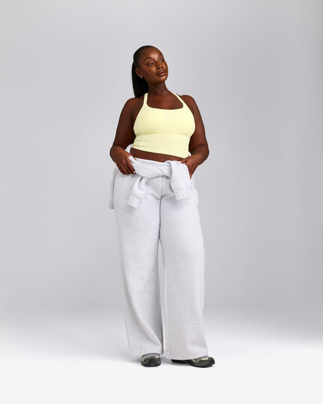 Mellow™ Rib Racer Back Mid Vest with Built in Bra Shelf | Pastel Yellow