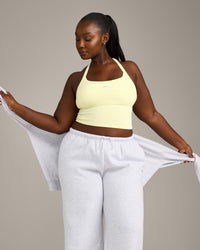 Mellow™ Rib Racer Back Mid Vest with Built in Bra Shelf | Pastel Yellow