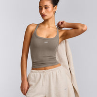 Mellow™ Rib Racer Back Vest with Built in Bra Shelf | Warm Minky