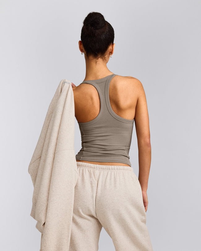 Mellow™ Rib Racer Back Vest with Built in Bra Shelf | Warm Minky