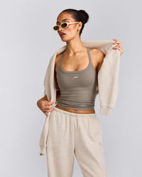 Mellow™ Rib Racer Back Vest with Built in Bra Shelf | Warm Minky