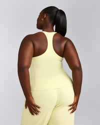 Mellow™ Rib Racer Back Vest with Built in Bra Shelf | Pastel Yellow