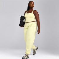 Mellow™ Rib Racer Back Vest with Built in Bra Shelf | Pastel Yellow