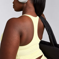 Mellow™ Rib Racer Back Vest with Built in Bra Shelf | Pastel Yellow