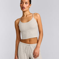 Oner At Home Night Strappy Mid Vest | Oat Marl