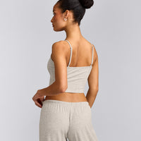 Oner At Home Night Strappy Mid Vest | Oat Marl