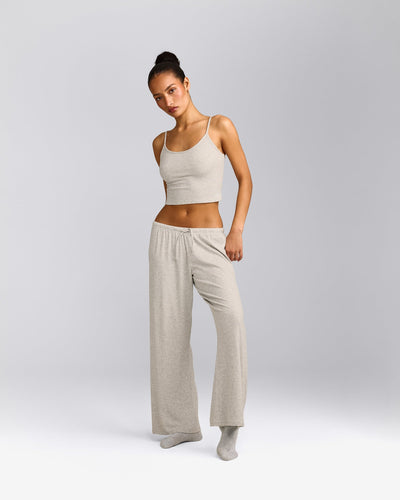 Oner At Home Night Strappy Mid Vest | Oat Marl