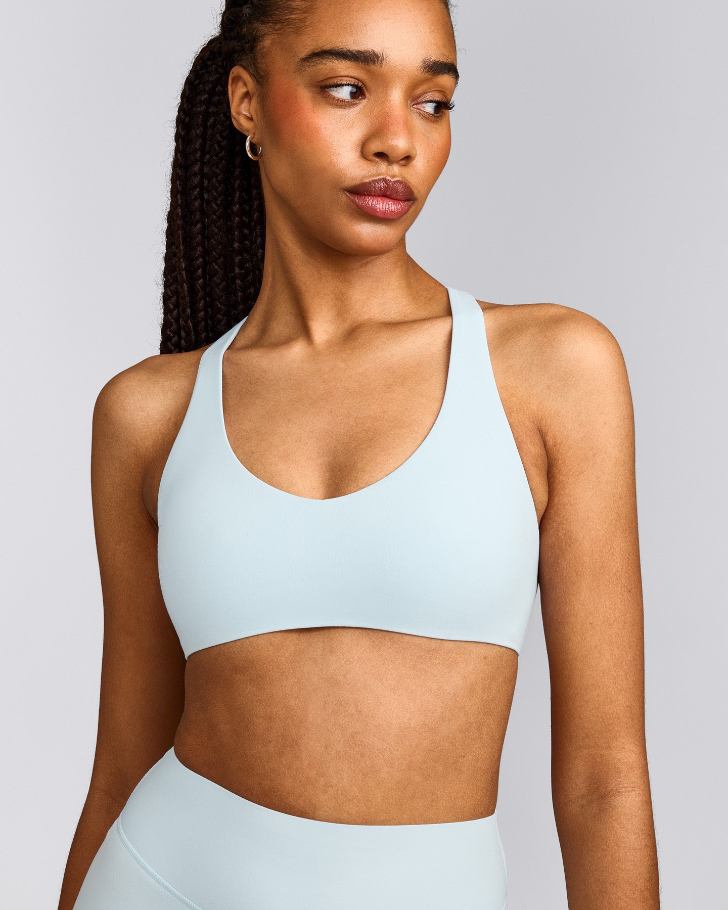 SoftMotion™ Bralette with Grey Logo | Cloud Blue