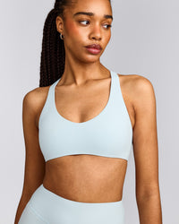 SoftMotion™ Bralette with Grey Logo | Cloud Blue