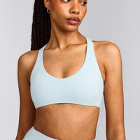 SoftMotion™ Bralette with Grey Logo | Cloud Blue