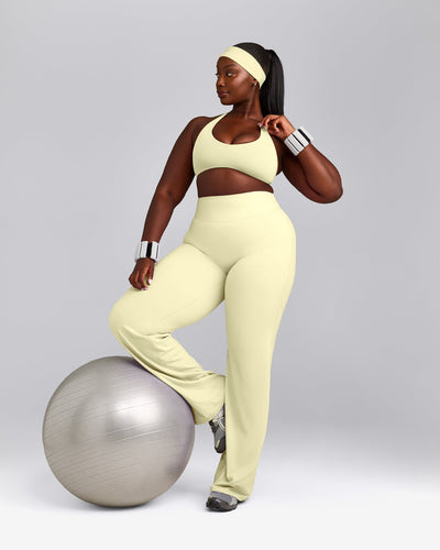 SoftMotion™ Bralette with Gray Logo | Pastel Yellow
