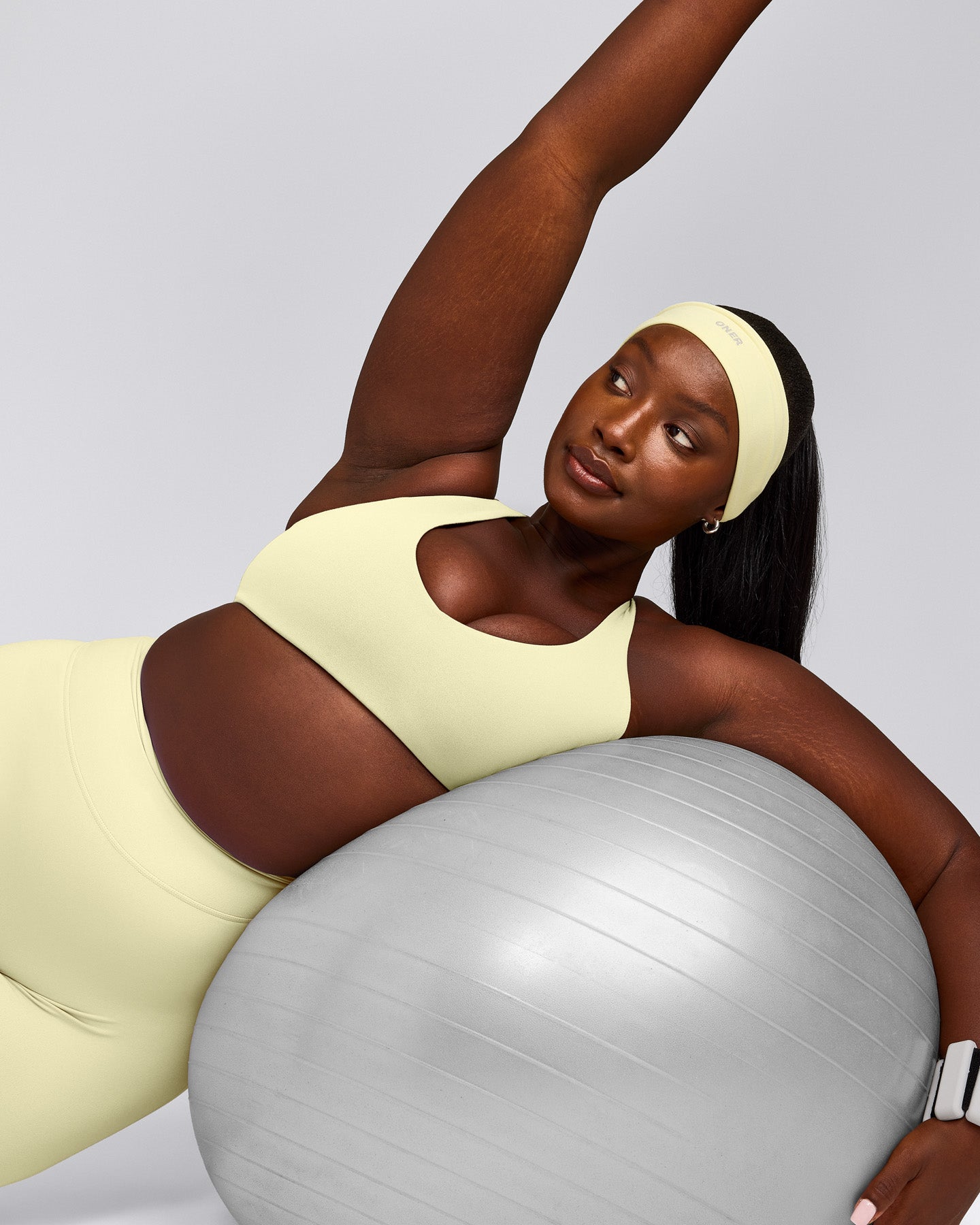 SoftMotion™ Bralette with Gray Logo | Pastel Yellow