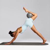 SoftMotion™ Halter Neck All In One Short with Grey Logo | Cloud Blue