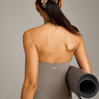 SoftMotion™ Halter Neck All In One Short with Grey Logo | Minky