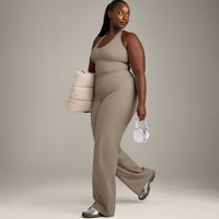 SoftMotion™ Halter Neck Mid Vest with Built in Bra Shelf with Grey Logo | Minky