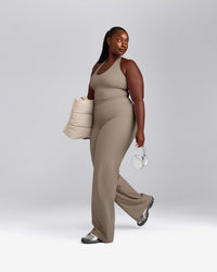 SoftMotion™ Halter Neck Mid Vest with Built in Bra Shelf with Grey Logo | Minky