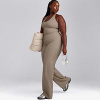 SoftMotion™ Halter Neck Mid Vest with Built in Bra Shelf with Grey Logo | Minky
