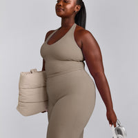 SoftMotion™ Halter Neck Mid Vest with Built in Bra Shelf with Grey Logo | Minky