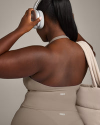SoftMotion™ Halter Neck Mid Vest with Built in Bra Shelf with Grey Logo | Minky