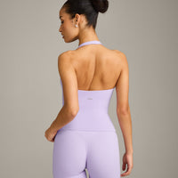 SoftMotion™ Halter Neck Vest with Built in Bra Shelf with Grey Logo | Lavender Purple