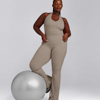 SoftMotion™ Halter Neck Vest with Built in Bra Shelf with Grey Logo | Minky