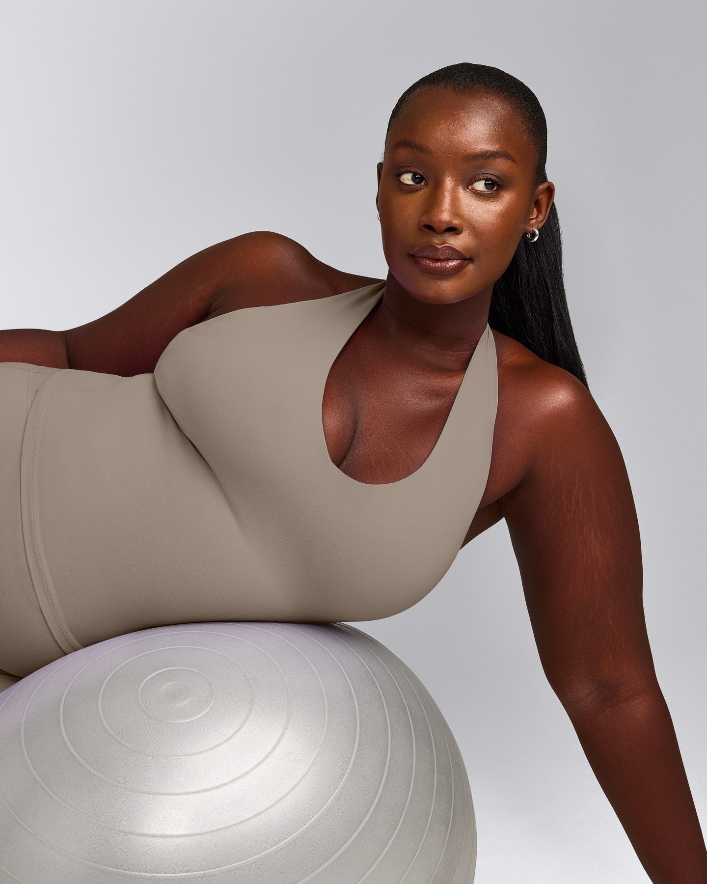 SoftMotion™ Halter Neck Vest with Built in Bra Shelf with Grey Logo | Minky